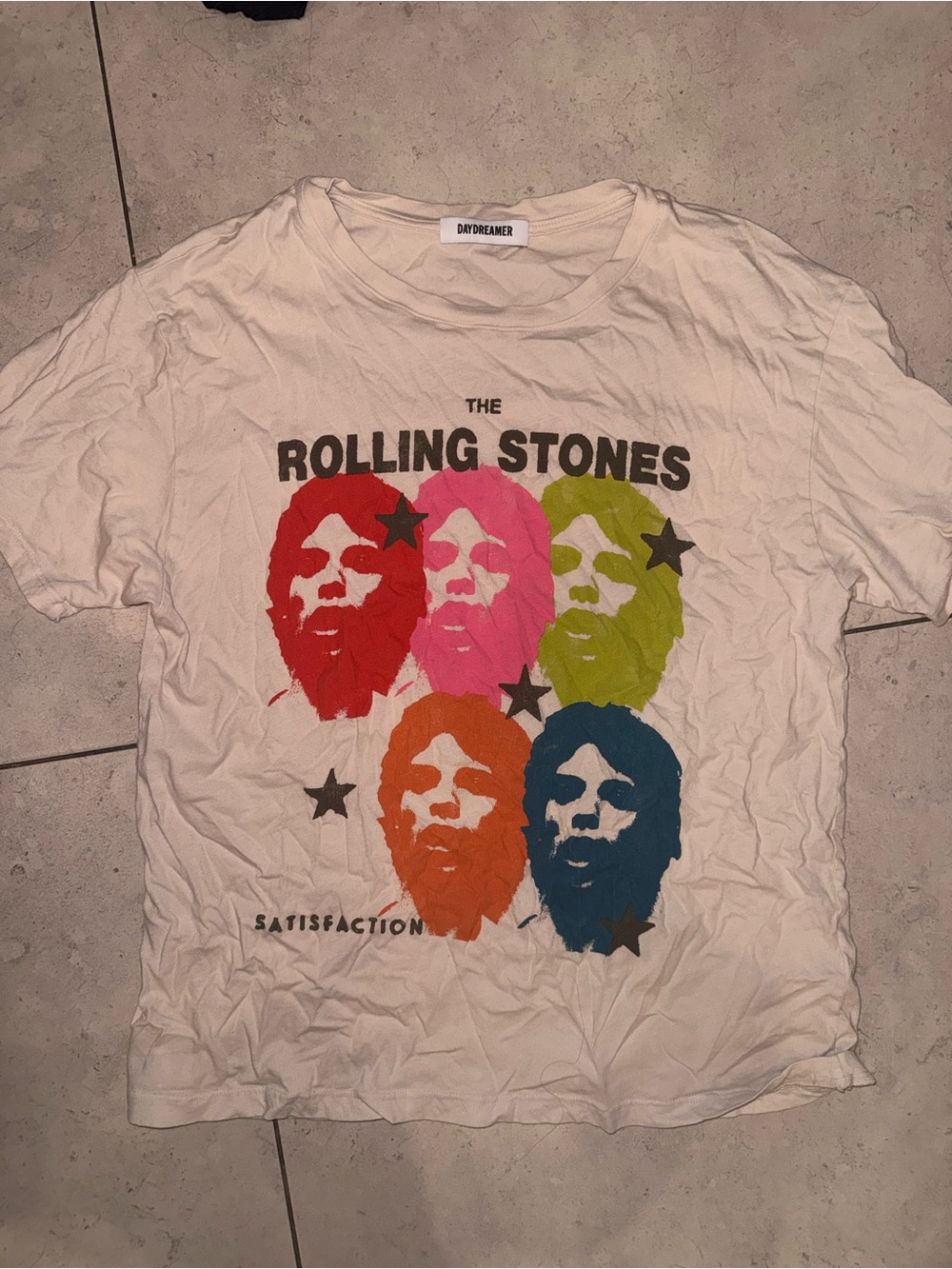 Daydreamer White Rolling Stones Multicolor Graphic Tee